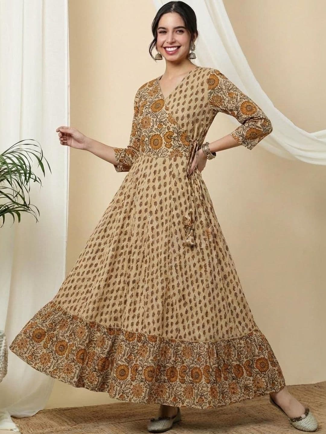 Sa Rasa Women Ethnic Motifs Printed Indie Prints Anarkali Kurta - view 1