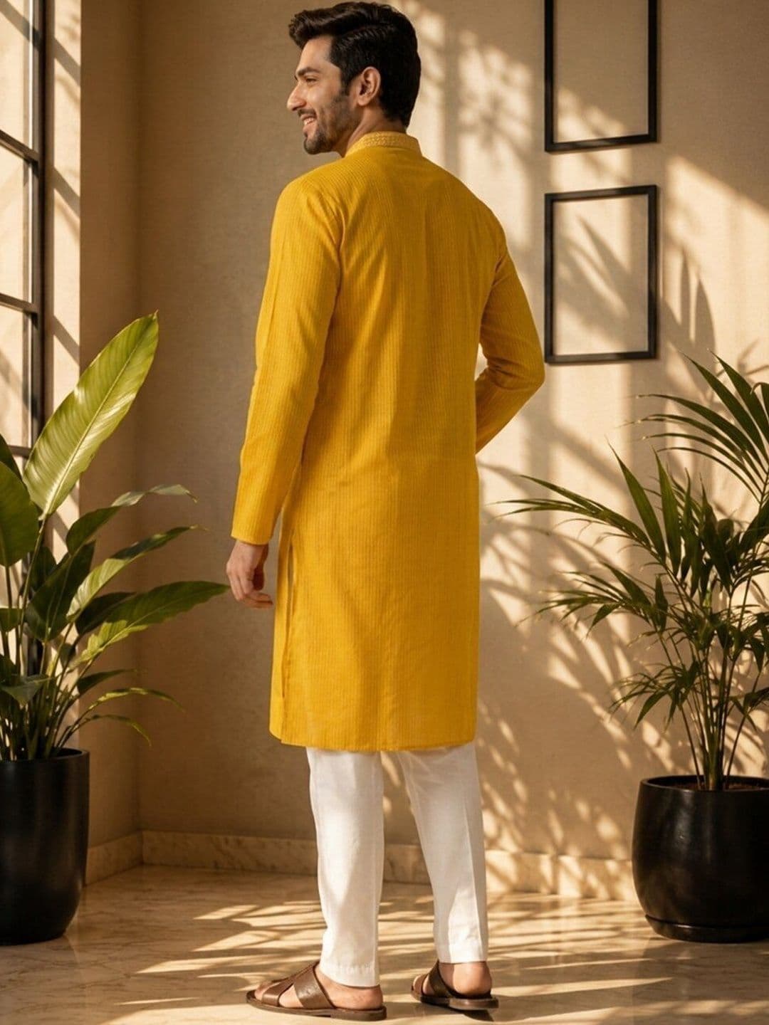 DEVOILER Men Striped Kurta thumbnail 5