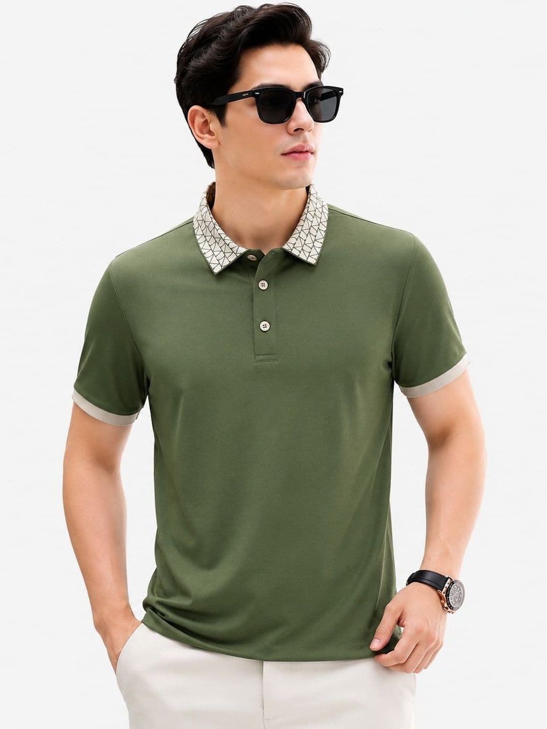 Mast & Harbour Men Polo Collar T-shirt - view 1