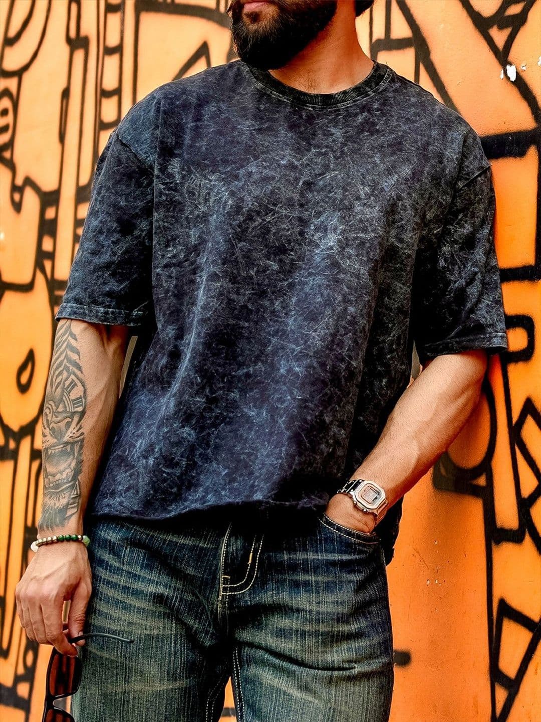 BDSQUARE Men Dyed Boxy T-shirt thumbnail 3