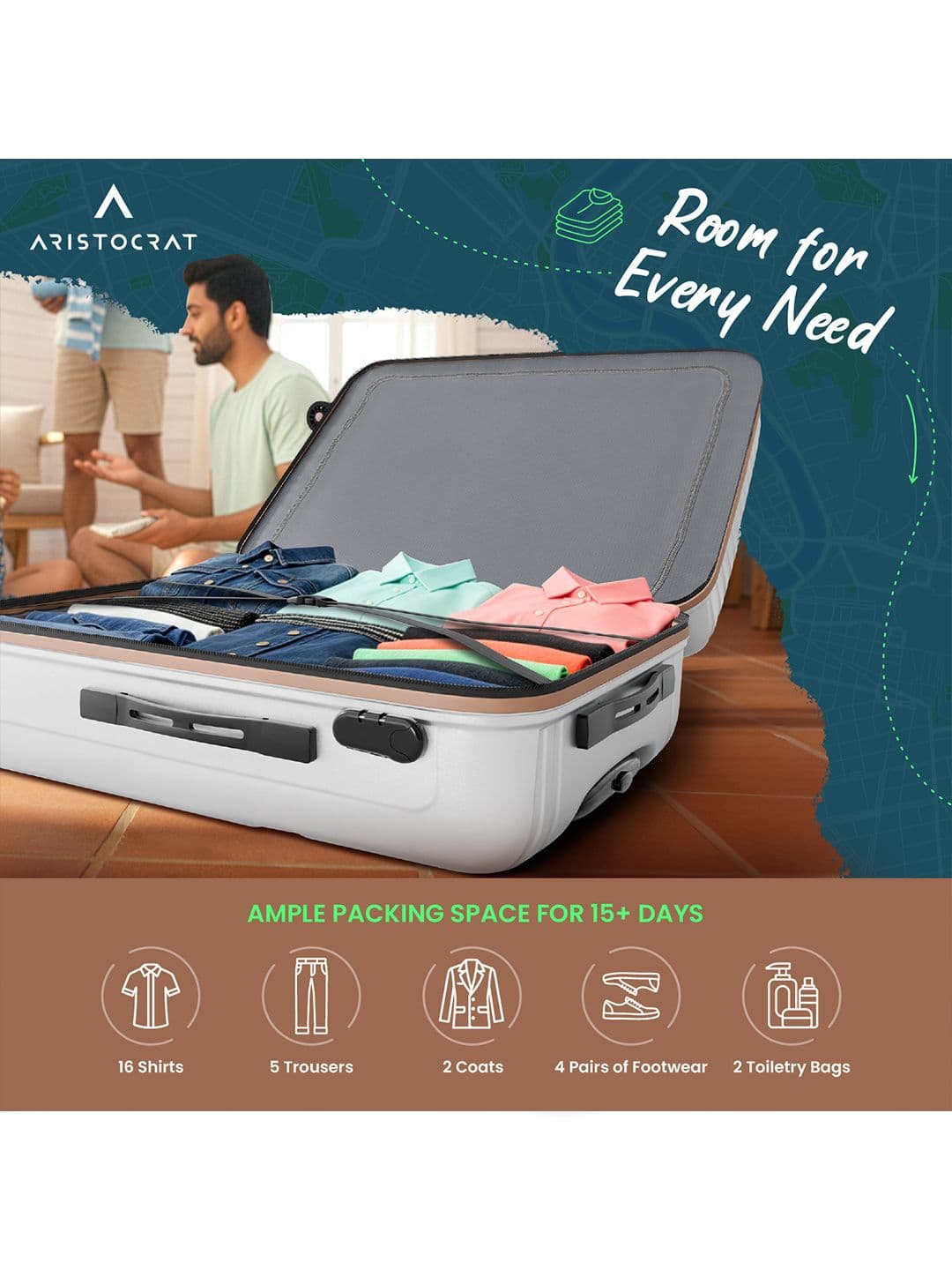 Aristocrat Atlas Textured Hard-Sided Large Trolley Bag thumbnail 4