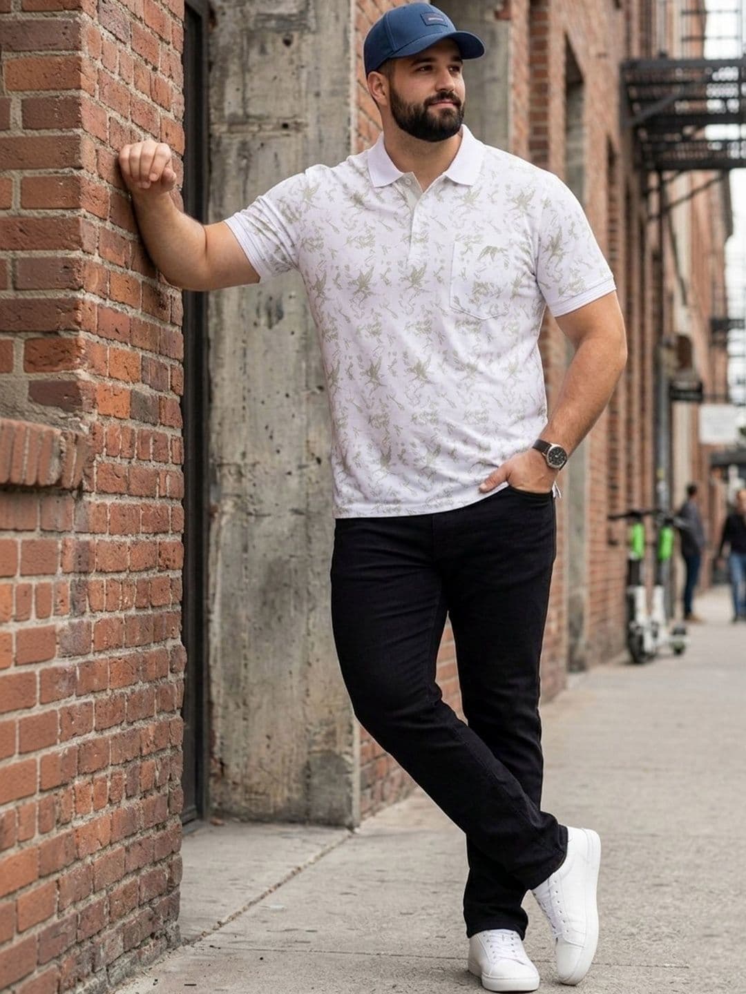 Mast & Harbour Men Printed Polo Collar Pockets T-shirt thumbnail 2