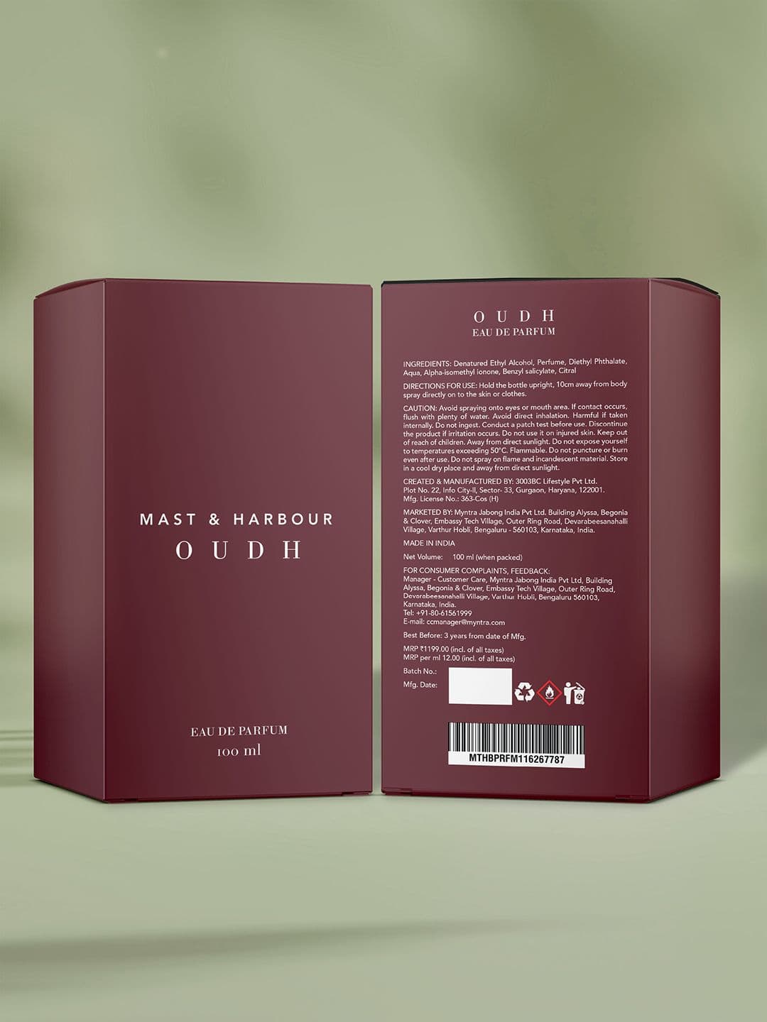 Mast & Harbour Men Oudh Long Lasting Eau De Parfum - 100 ml thumbnail 4