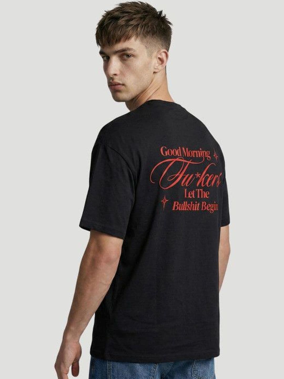 Hubberholme Men Typography Printed Cotton Drop-Shoulder Sleeves T-shirt thumbnail 2