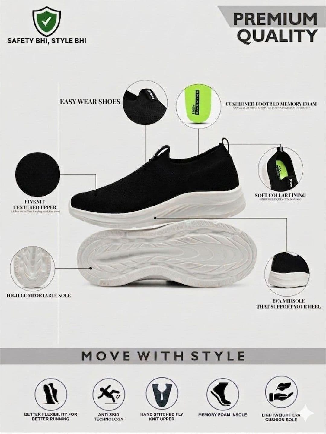HRX by Hrithik Roshan Men Textured Slip-On Sneakers thumbnail 4