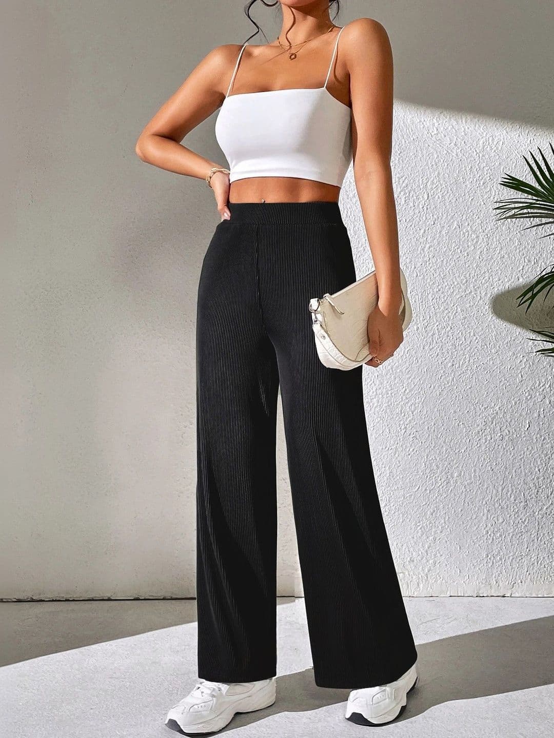 Neon Femme Women Textured High-Rise Trousers thumbnail 5