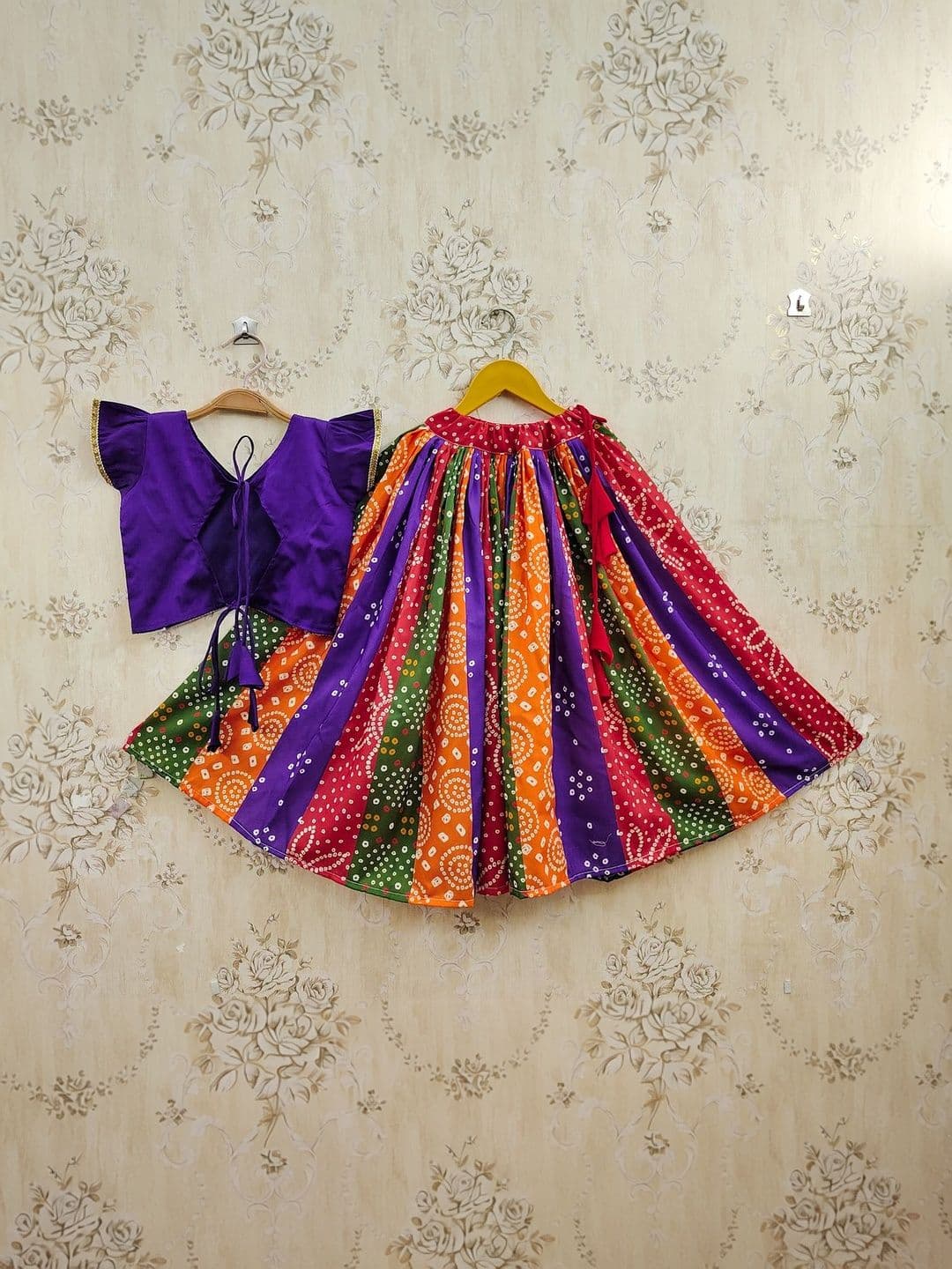 Sangria Girls Printed V-Neck Flared Lehenga Choli thumbnail 4
