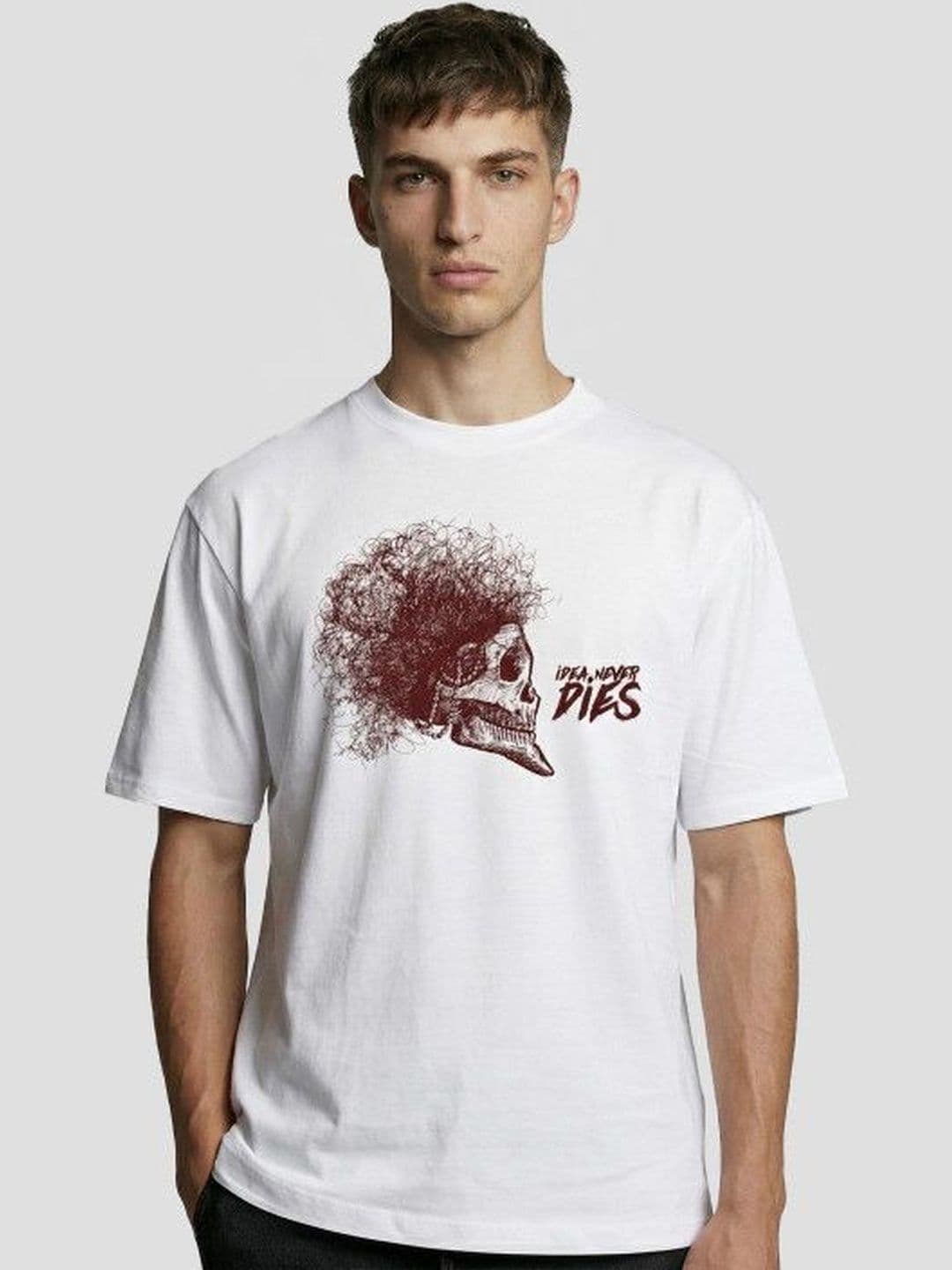 High Star Men Printed Round Neck Oversized T-shirt thumbnail 2