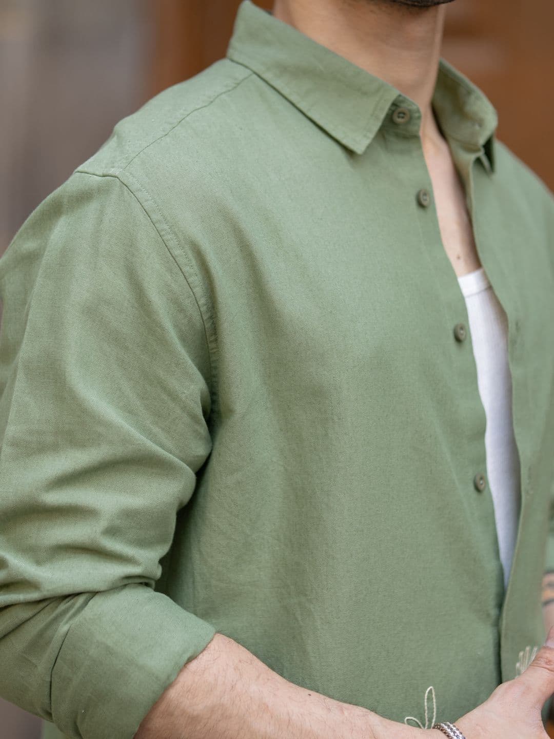 Powerlook Men Embroidered Spread Collar Long Sleeves Lightweight Shirt thumbnail 6