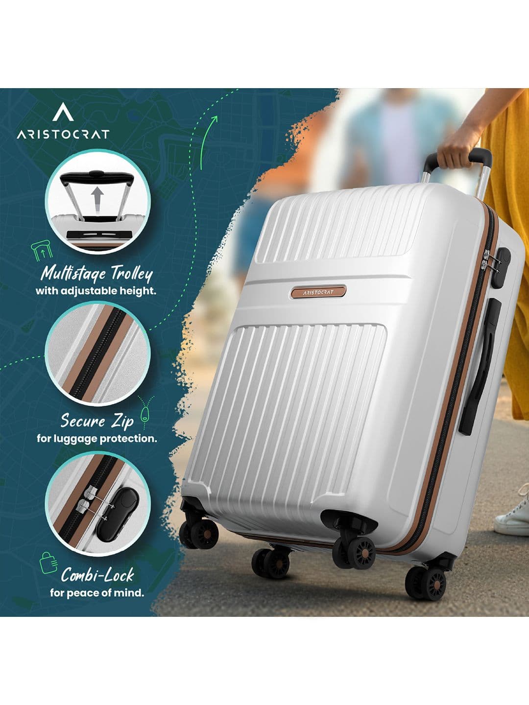 Aristocrat Atlas Textured Hard-Sided Large Trolley Bag thumbnail 2