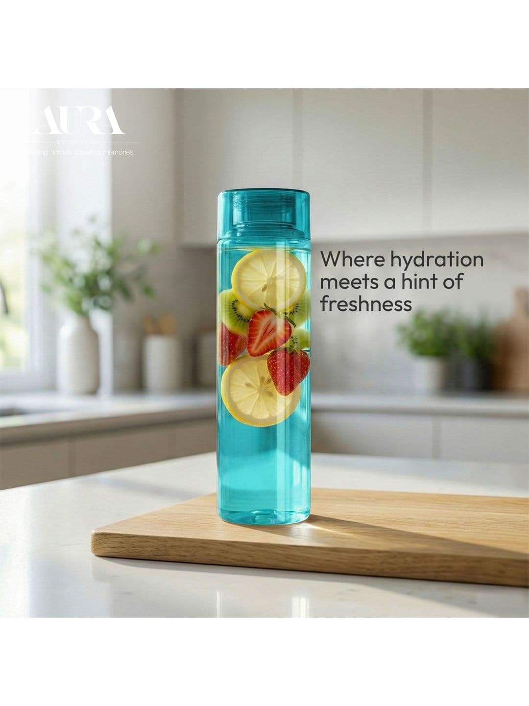Aura Blue Set of 6 Plastic Other Water Bottle thumbnail 4