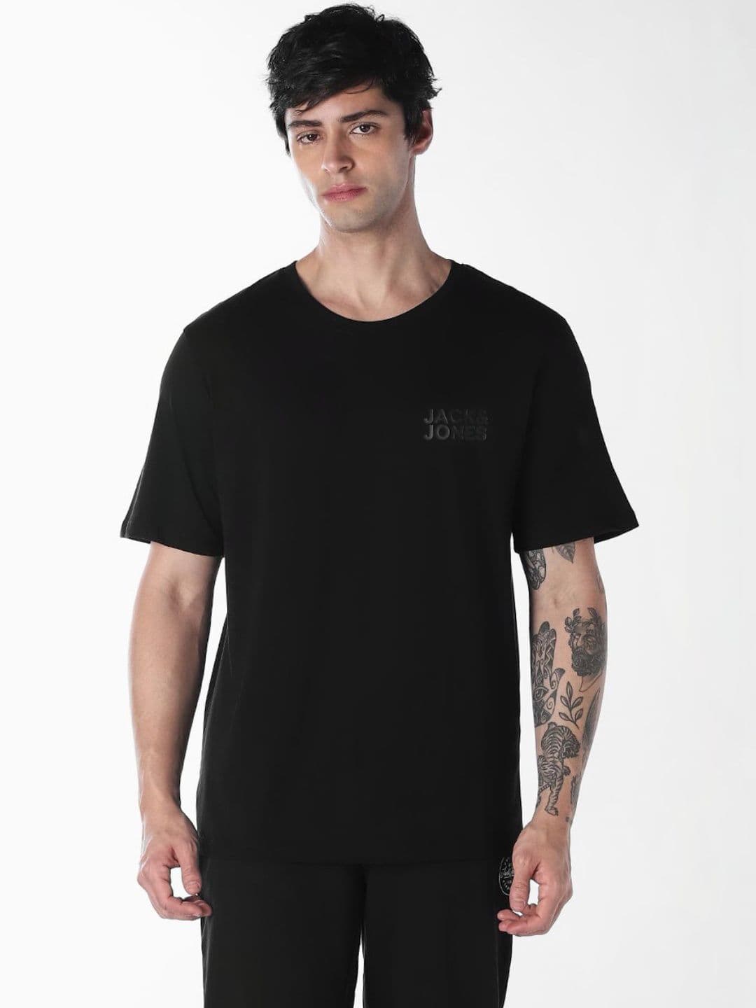 Jack & Jones Men Brand Logo Printed Organic Cotton Slim Fit T-shirt thumbnail 2