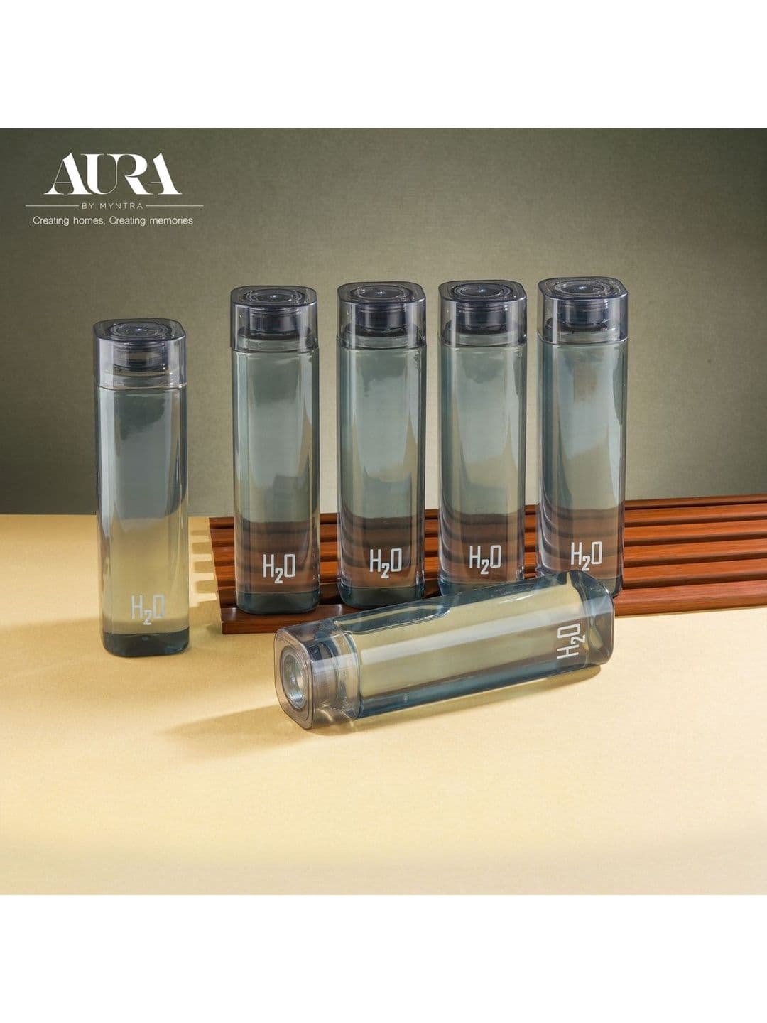 Aura Black Set of 6 Plastic Other Water Bottle - view 1