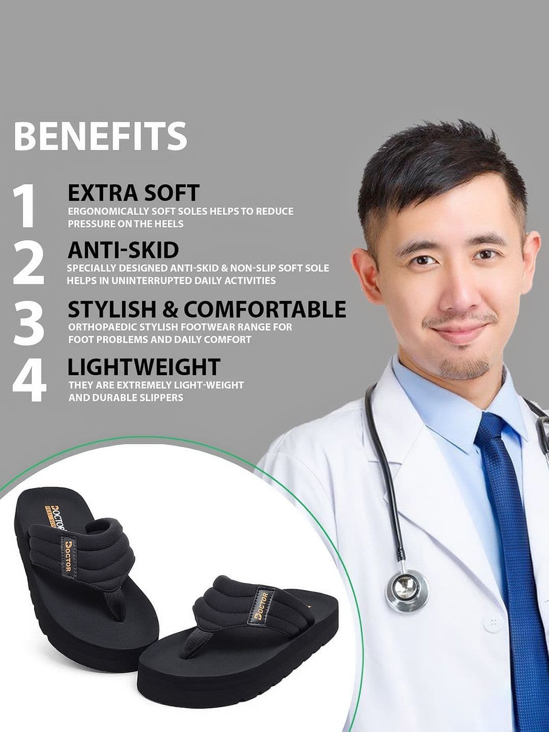 DOCTOR FEEL SOFT Men Thong Flip-Flops thumbnail 5