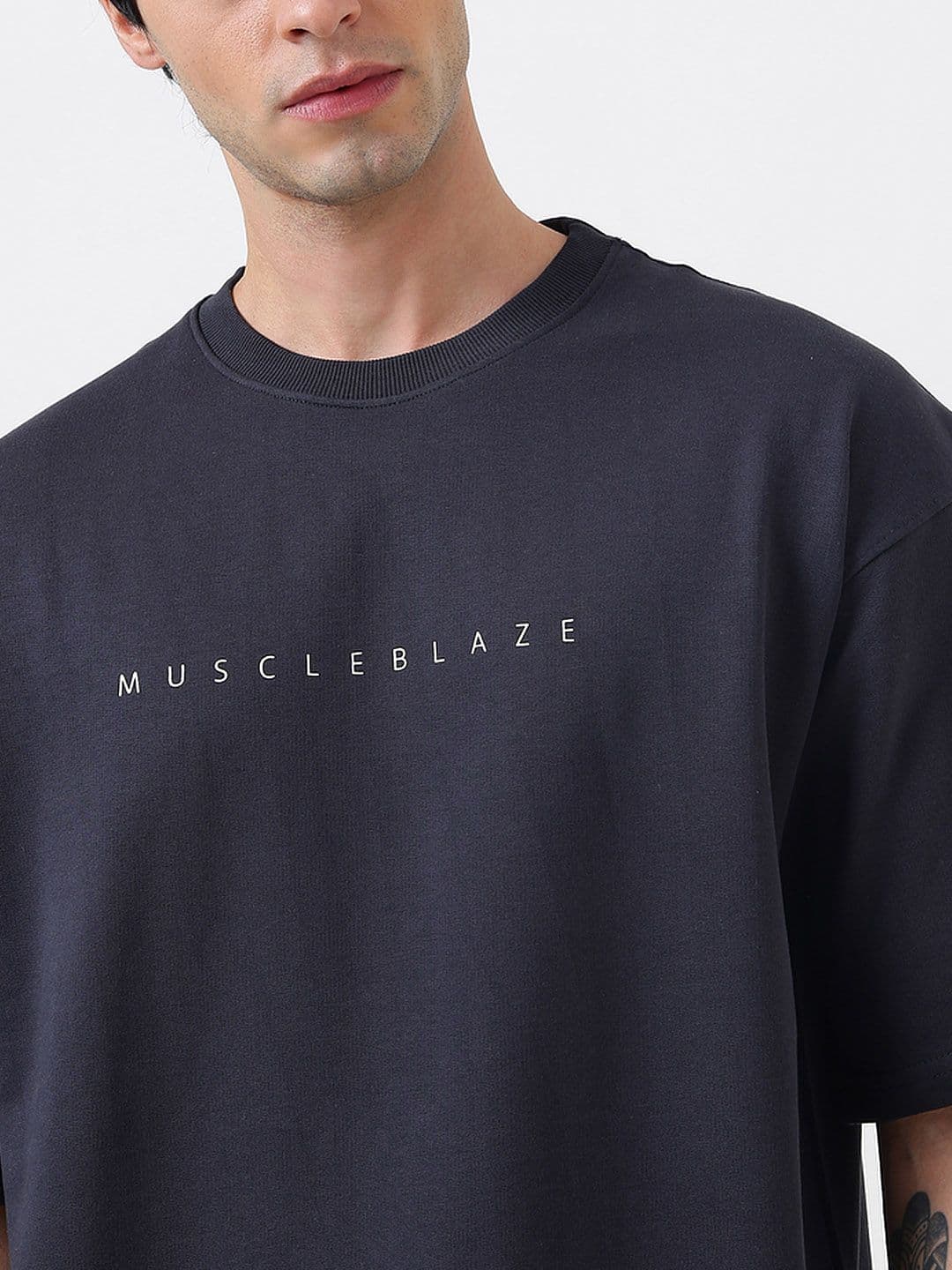 MuscleBlaze Unisex Typography Printed Round Neck Cotton Relaxed Fit T-shirt thumbnail 5