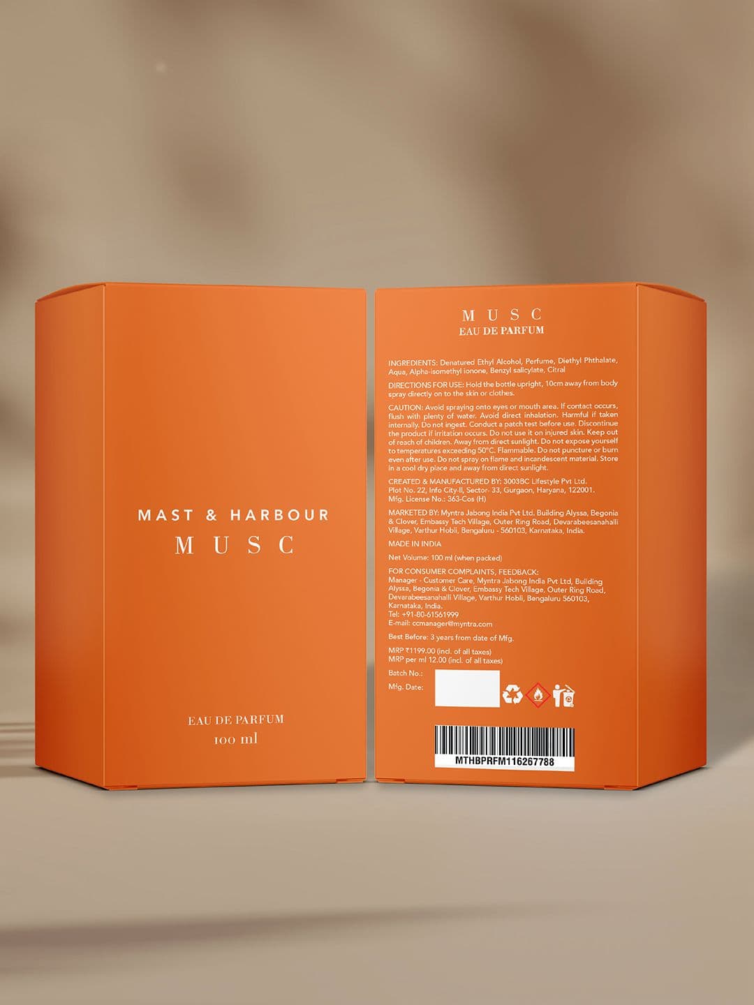 Mast & Harbour Men Musc Long Lasting Eau De Parfum - 100 ml thumbnail 5