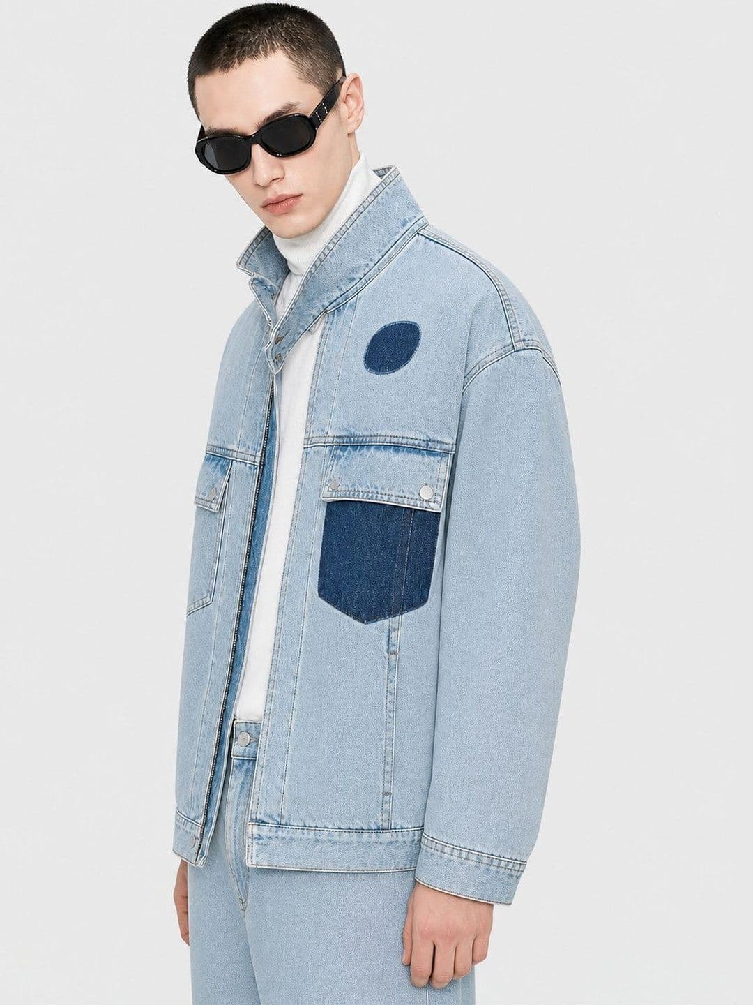 RDSTR Men Denim Jacket with Patchwork - view 1