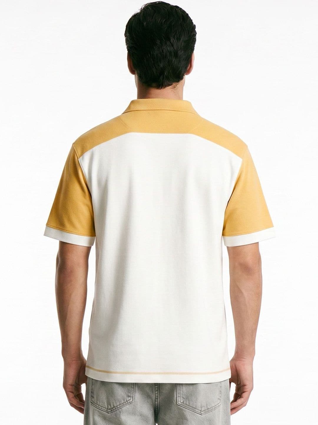 Crazymonk Men Polo Collar Extended Sleeves Applique T-shirt thumbnail 3