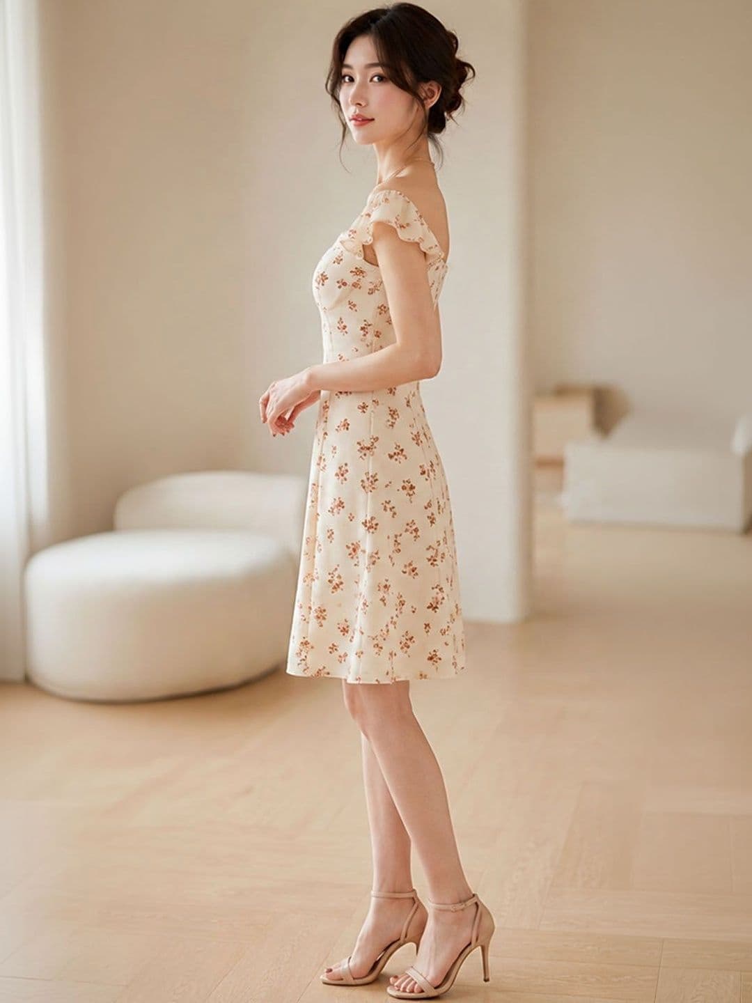 DressBerry Floral Print Ruffled Fit & Flare Dress thumbnail 4