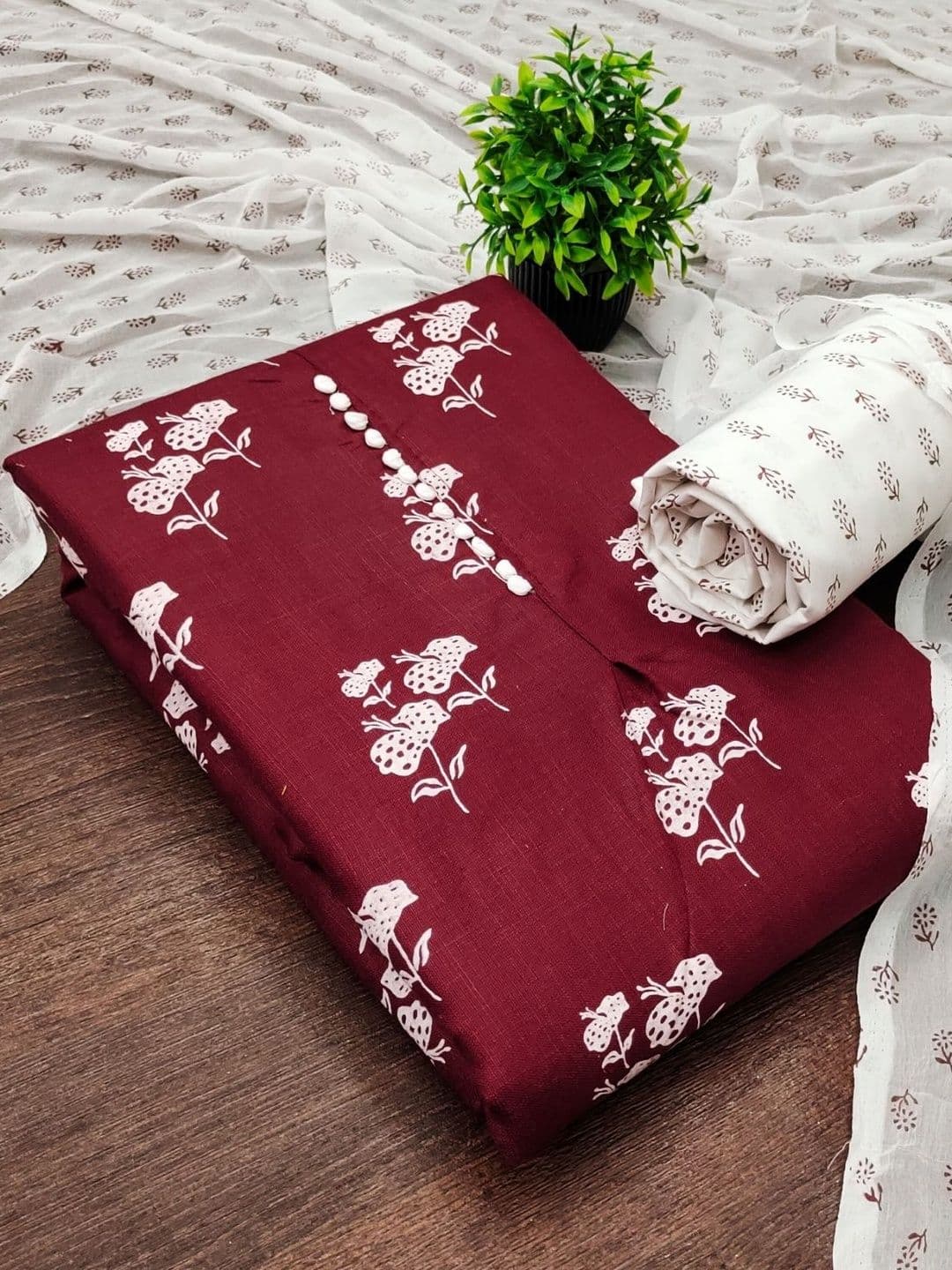 Dhaaga Ghar Printed Pure Cotton Unstitched Dress Material - view 1