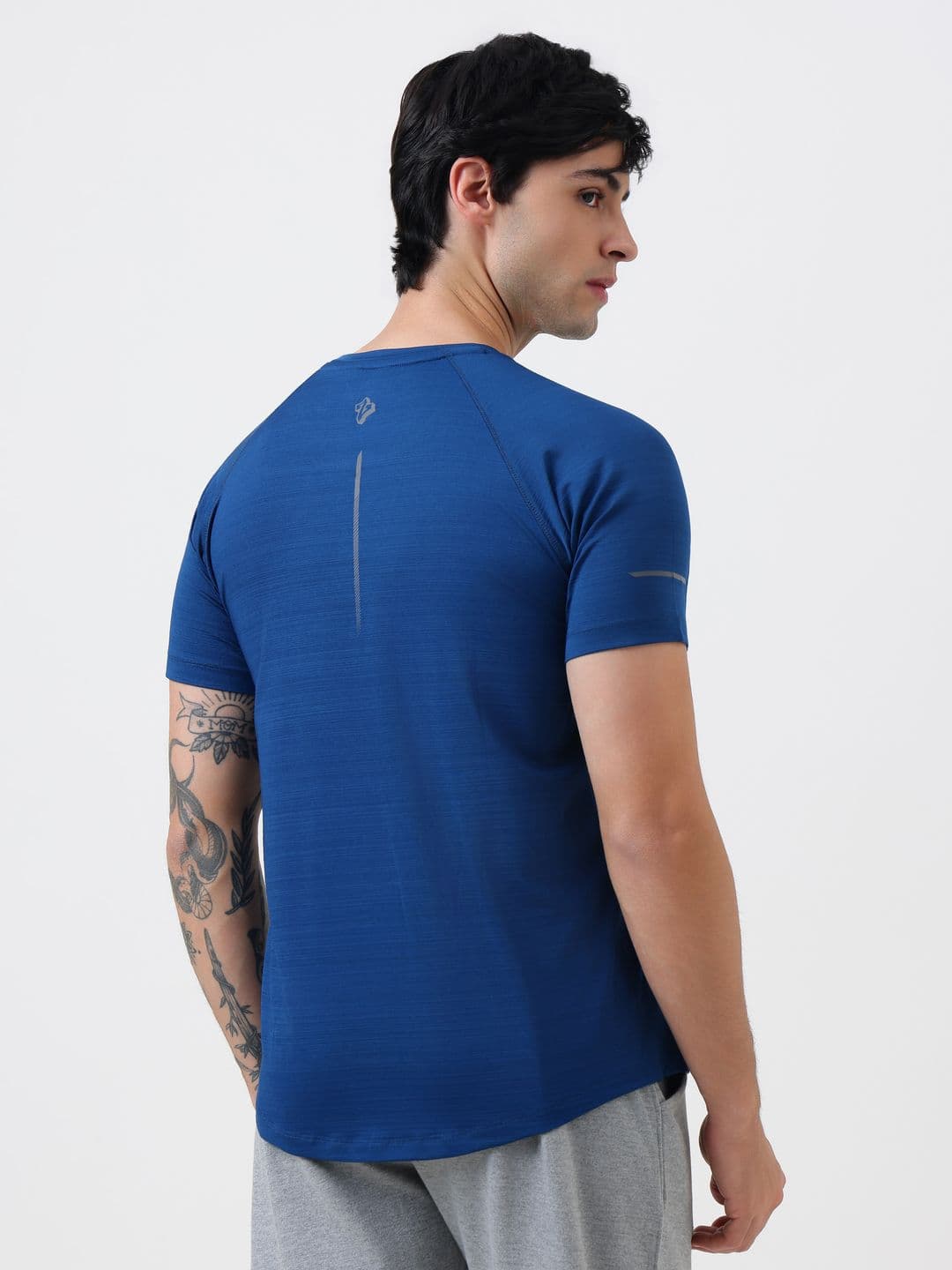 MuscleBlaze Active Round Neck T-Shirt for Men for Gym & Sports Teal Blue thumbnail 5