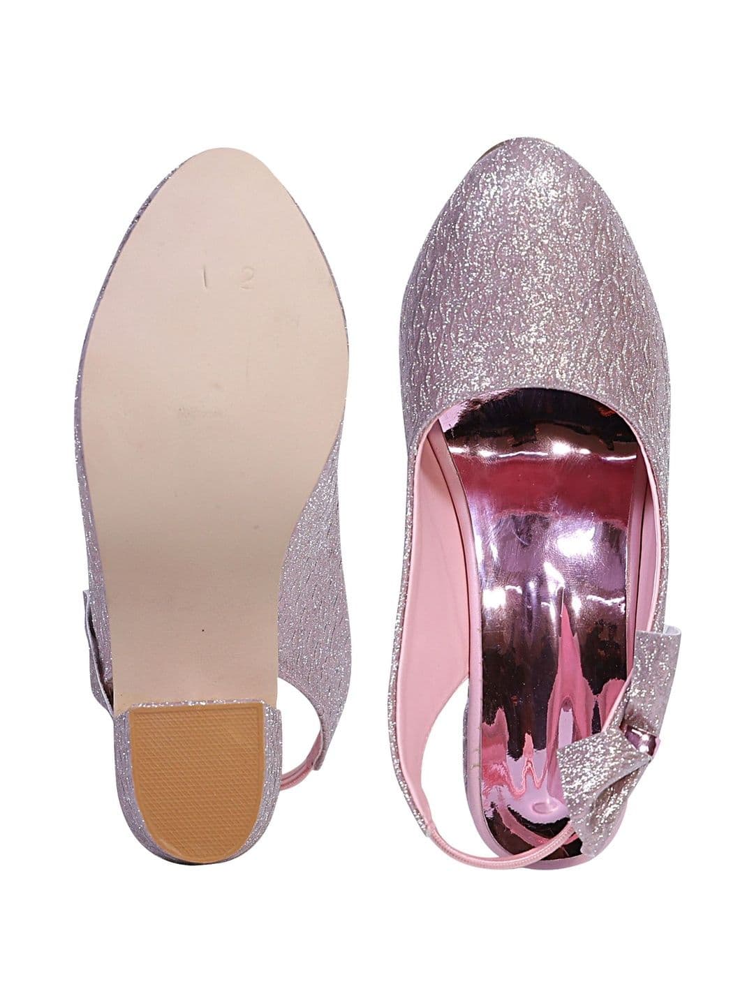 MUKUNDU Girls Textured Glitter Block Heels thumbnail 6