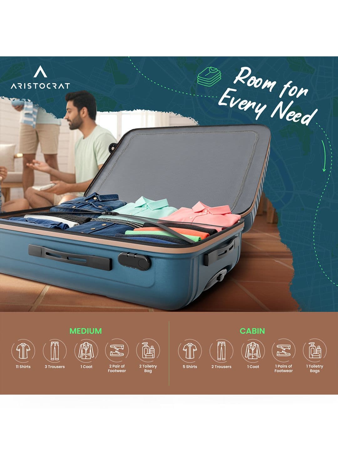 Aristocrat Set Of 2 Atlas Textured Hard-Sided Trolley Bags thumbnail 6