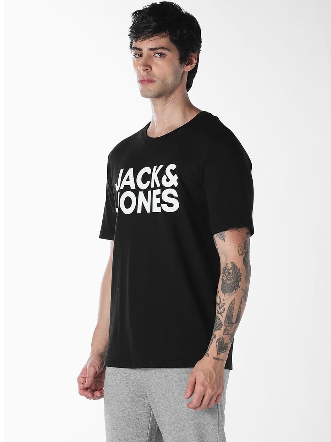 Jack & Jones Men Brand Logo Printed Slim Fit T-shirt thumbnail 4