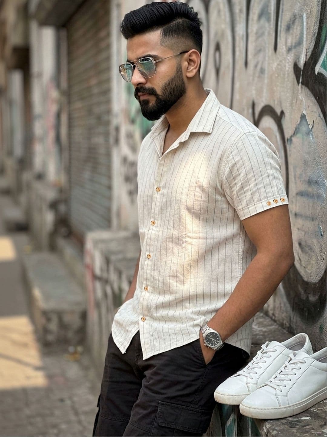 Anneca Men Relaxed Striped Casual Shirt thumbnail 4