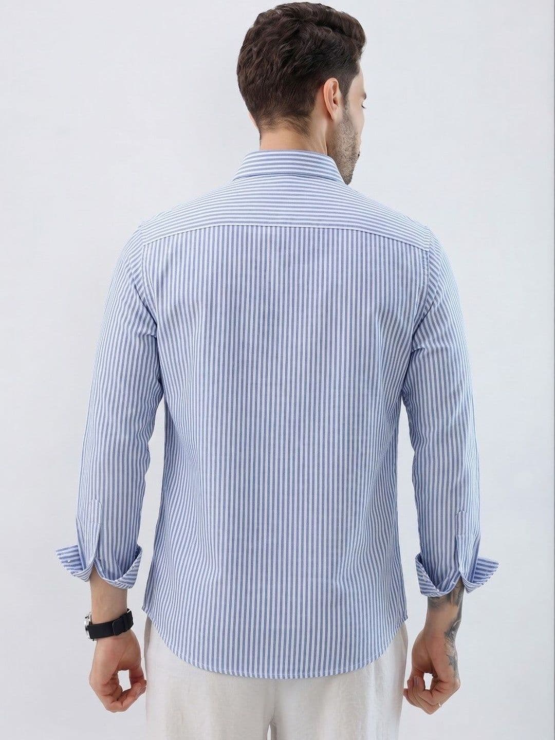 R.Code by The Roadster Life Co. Men Standard Striped Casual Shirt thumbnail 5
