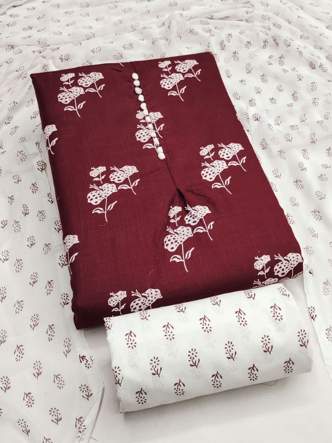 KALINI Printed Pure Cotton Unstitched Dress Material thumbnail 2