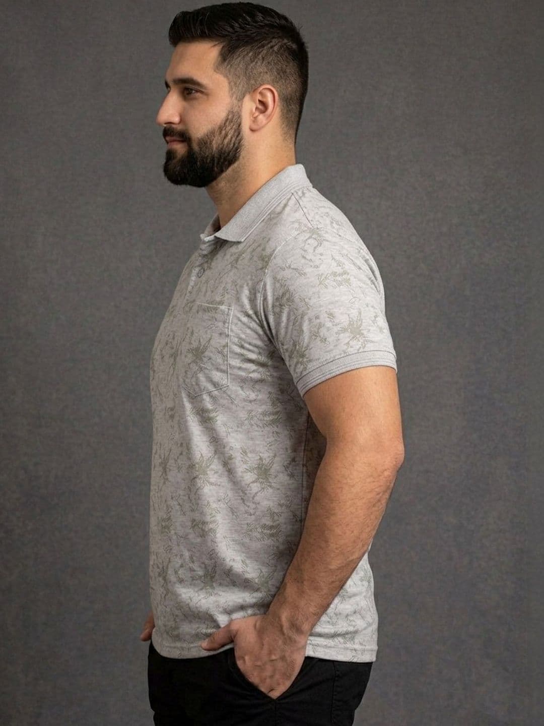 Mast & Harbour Men Printed Polo Collar Pockets T-shirt thumbnail 2