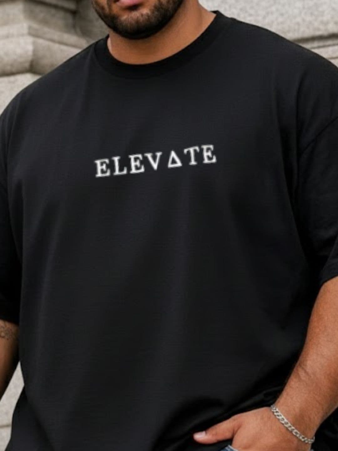 Sztori Men Typography Printed Drop-Shoulder Sleeves T-shirt thumbnail 5