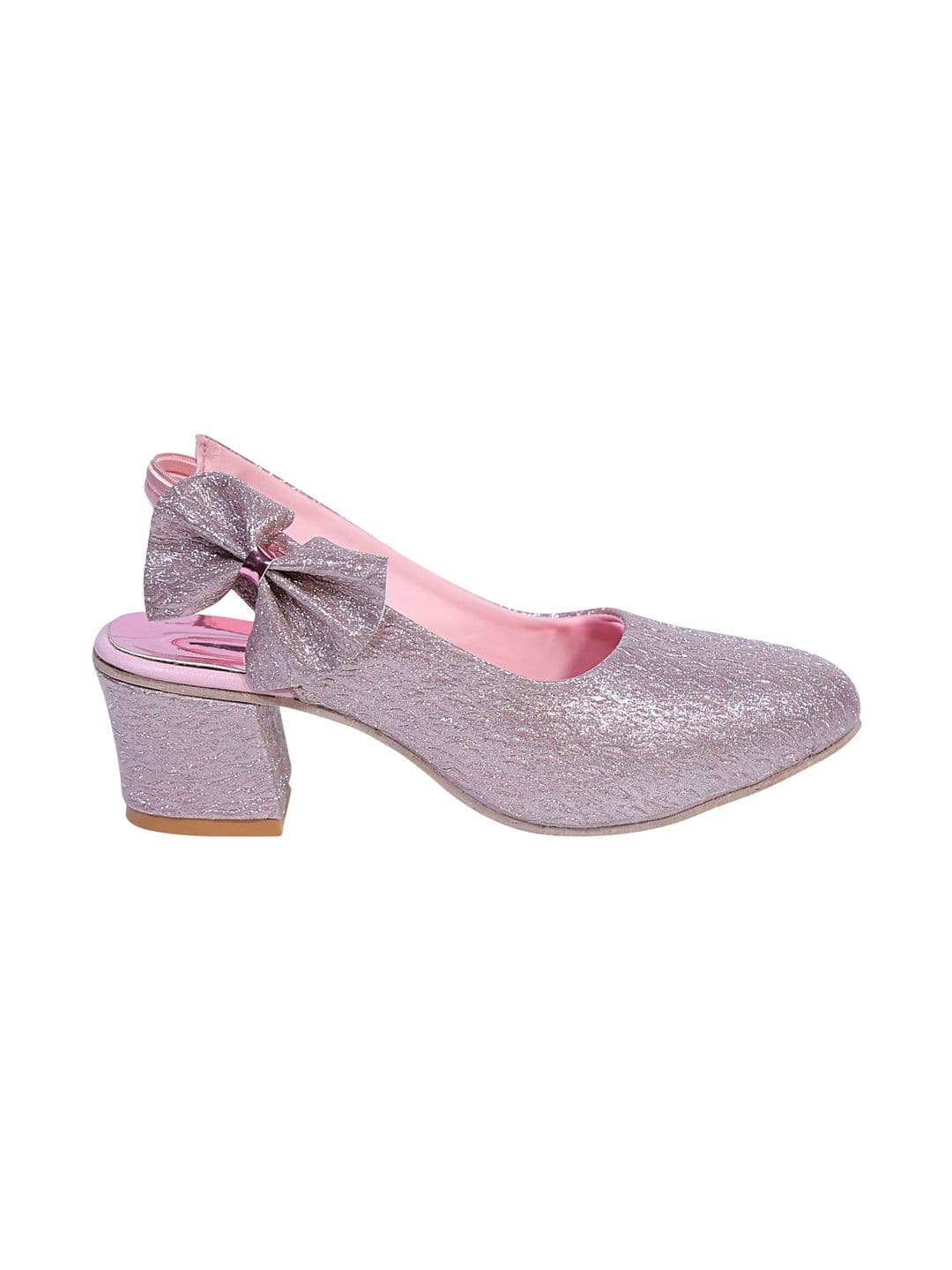 MUKUNDU Girls Textured Glitter Block Heels thumbnail 2