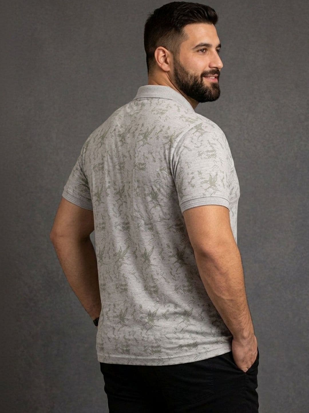 Mast & Harbour Men Printed Polo Collar Pockets T-shirt thumbnail 5