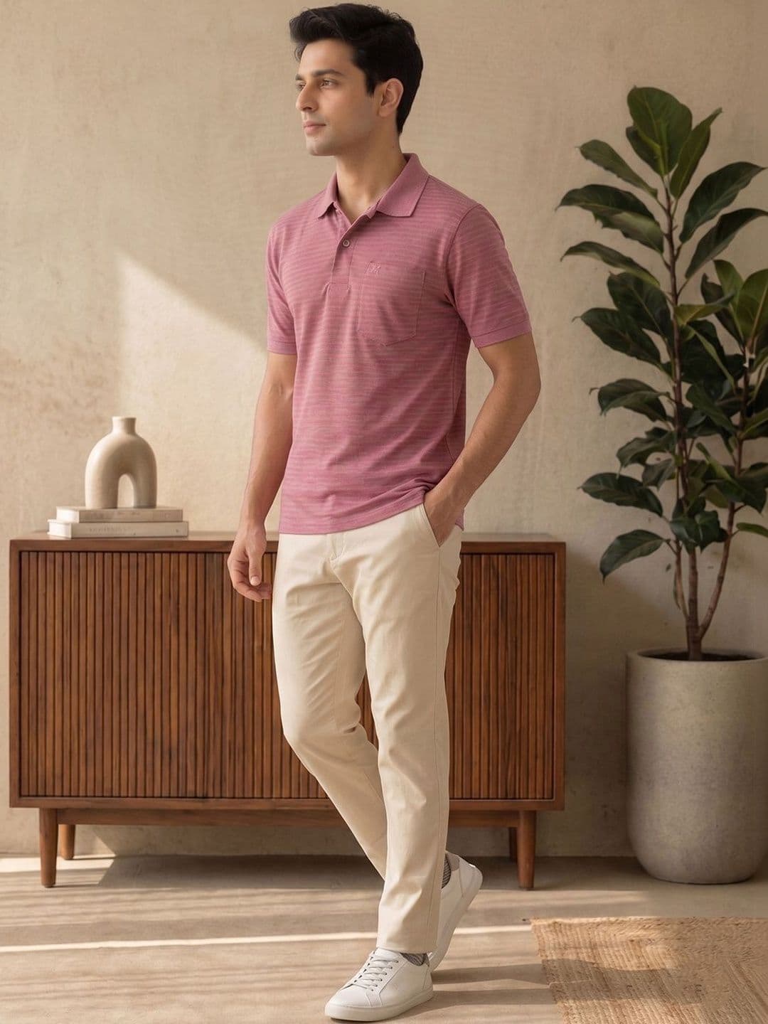 Force NXT Men Striped Polo Collar Pockets T-shirt thumbnail 5