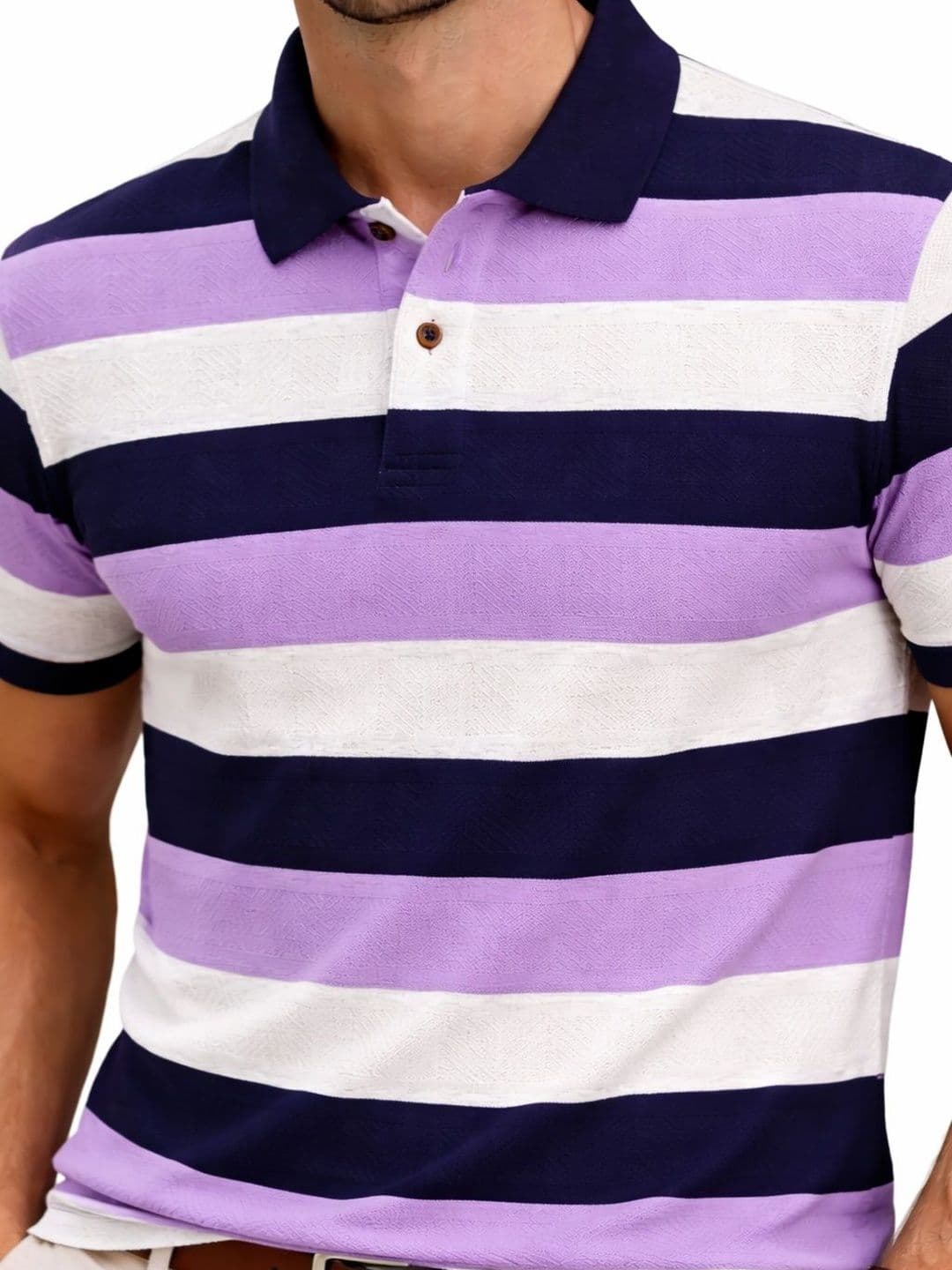 The Roadster Lifestyle Co Striped Polo Collar Tshirts thumbnail 3
