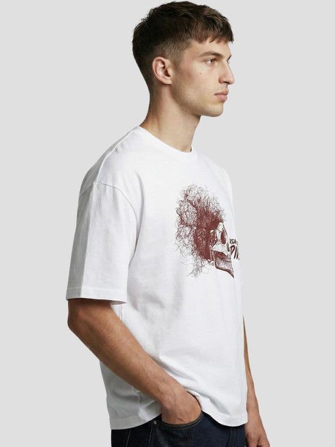 High Star Men Printed Round Neck Oversized T-shirt thumbnail 7