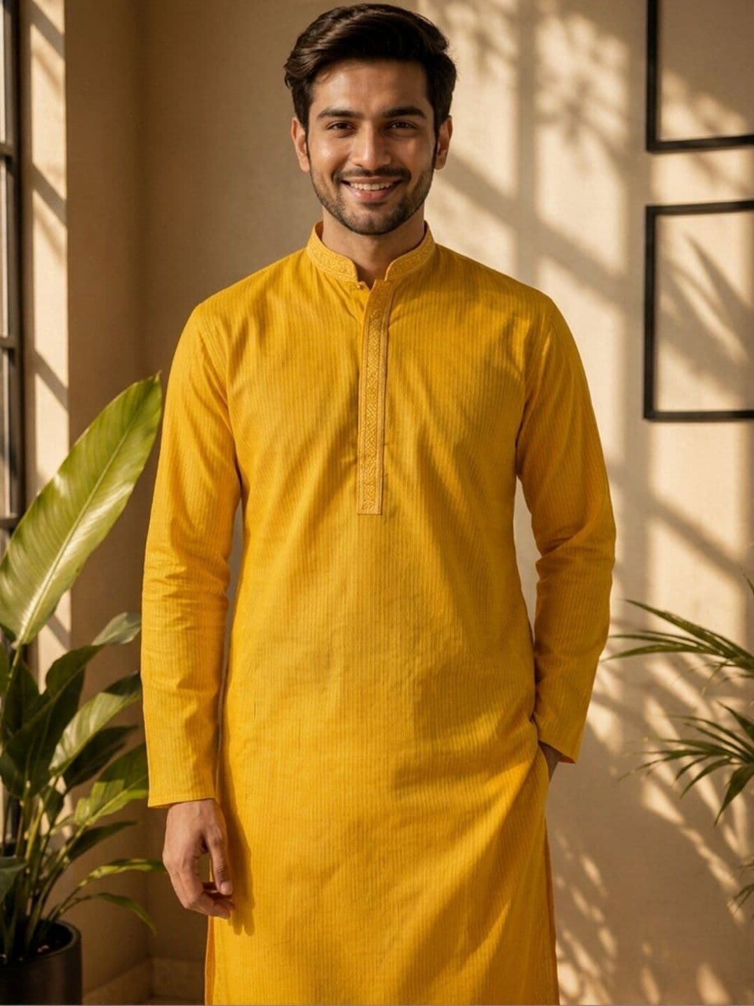 DEVOILER Men Striped Kurta thumbnail 3