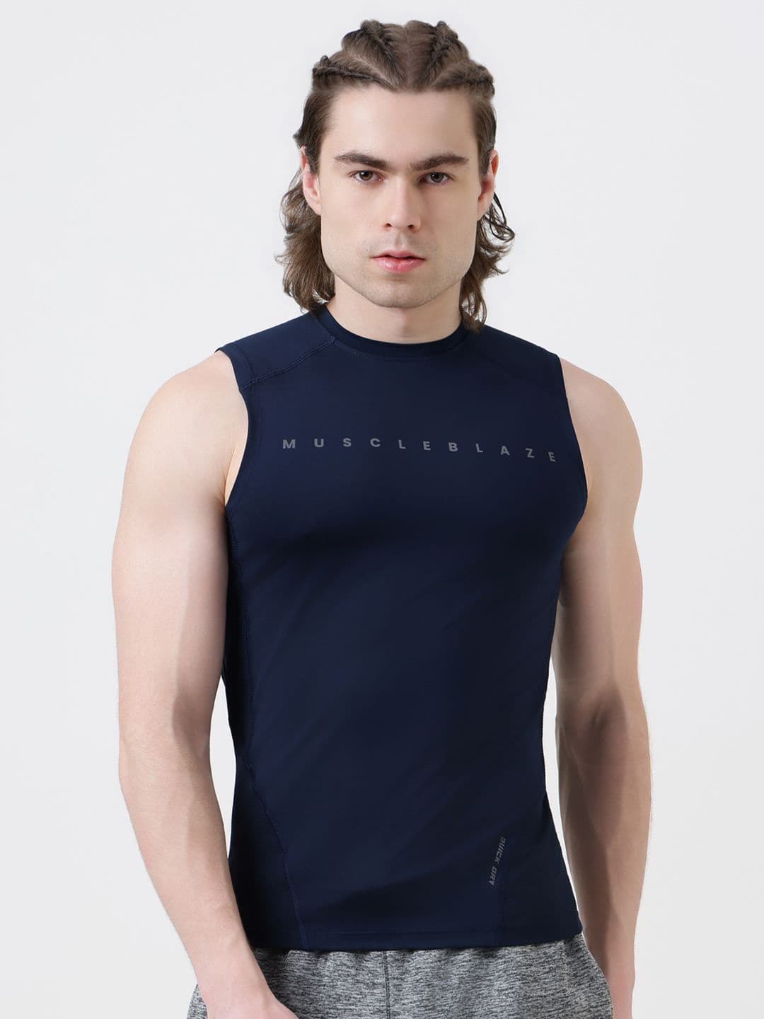 MuscleBlaze Men Brand Logo Printed Round Neck Compression T-shirt - view 1