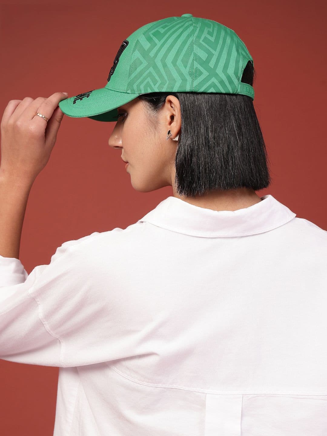 Red Tape Unisex Green Solid Cotton Twill Baseball Cap with Adjustable Strap thumbnail 4