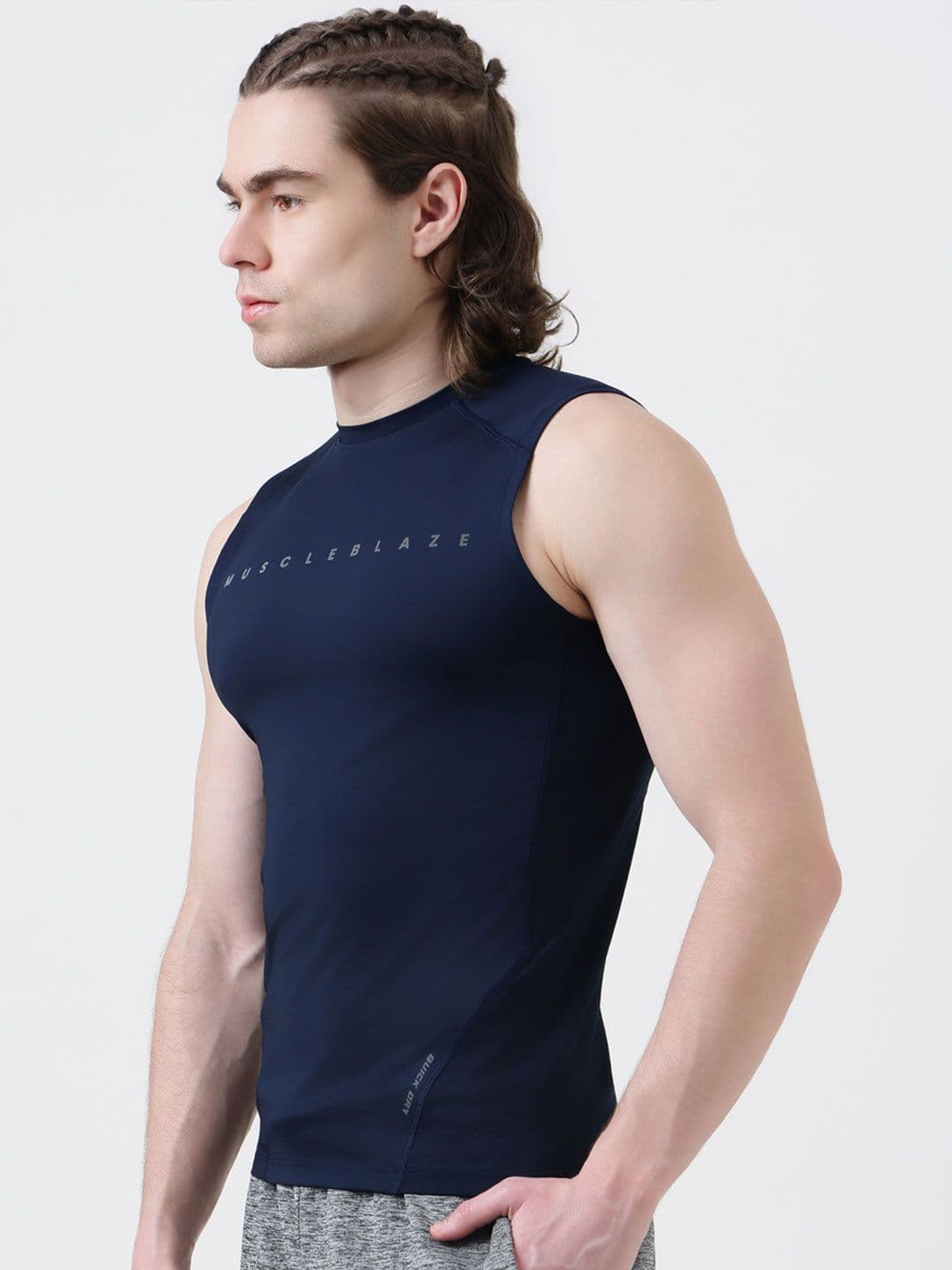 MuscleBlaze Unisex Typography Printed Round Neck Compression T-shirt thumbnail 2