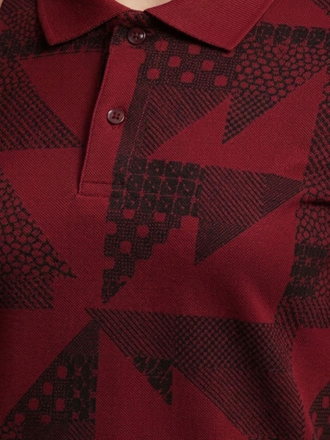 HERE&NOW Men Printed Polo Collar T-shirt thumbnail 3