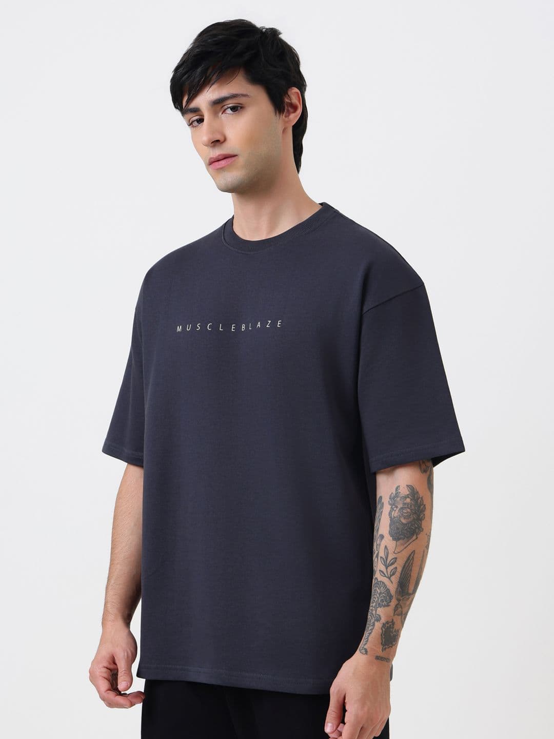MuscleBlaze Unisex Typography Printed Round Neck Cotton Relaxed Fit T-shirt thumbnail 6