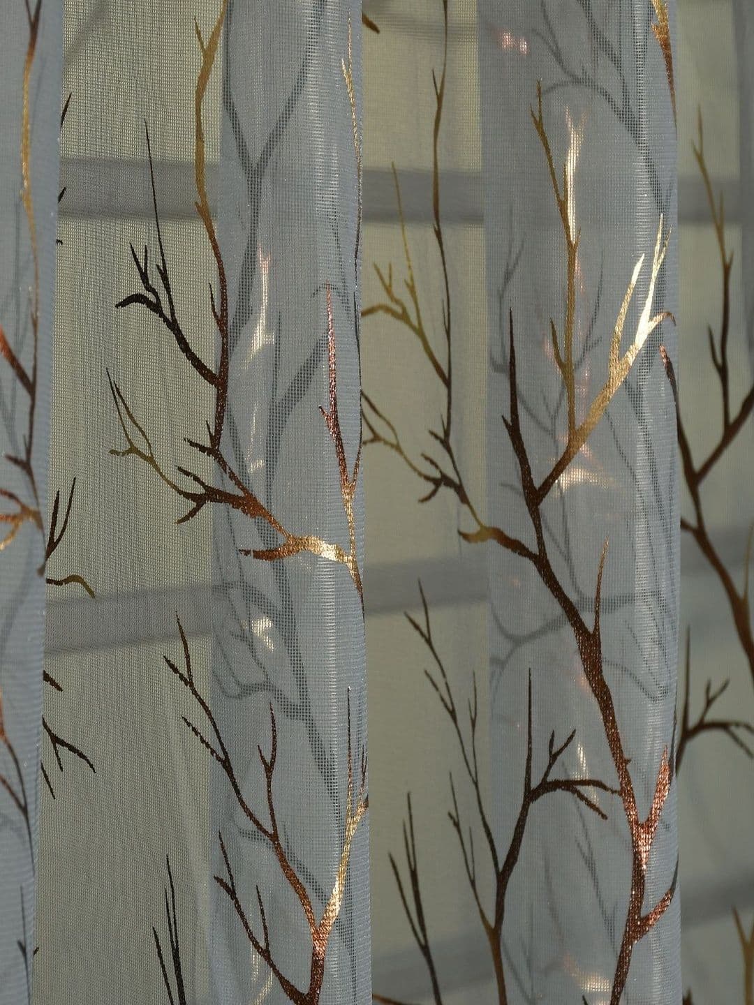 Aura Grey Set of 2 Sheer Long Door Curtain thumbnail 2