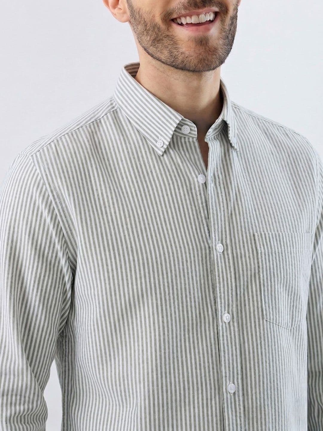R.Code by The Roadster Life Co. Men Standard Striped Casual Shirt thumbnail 6
