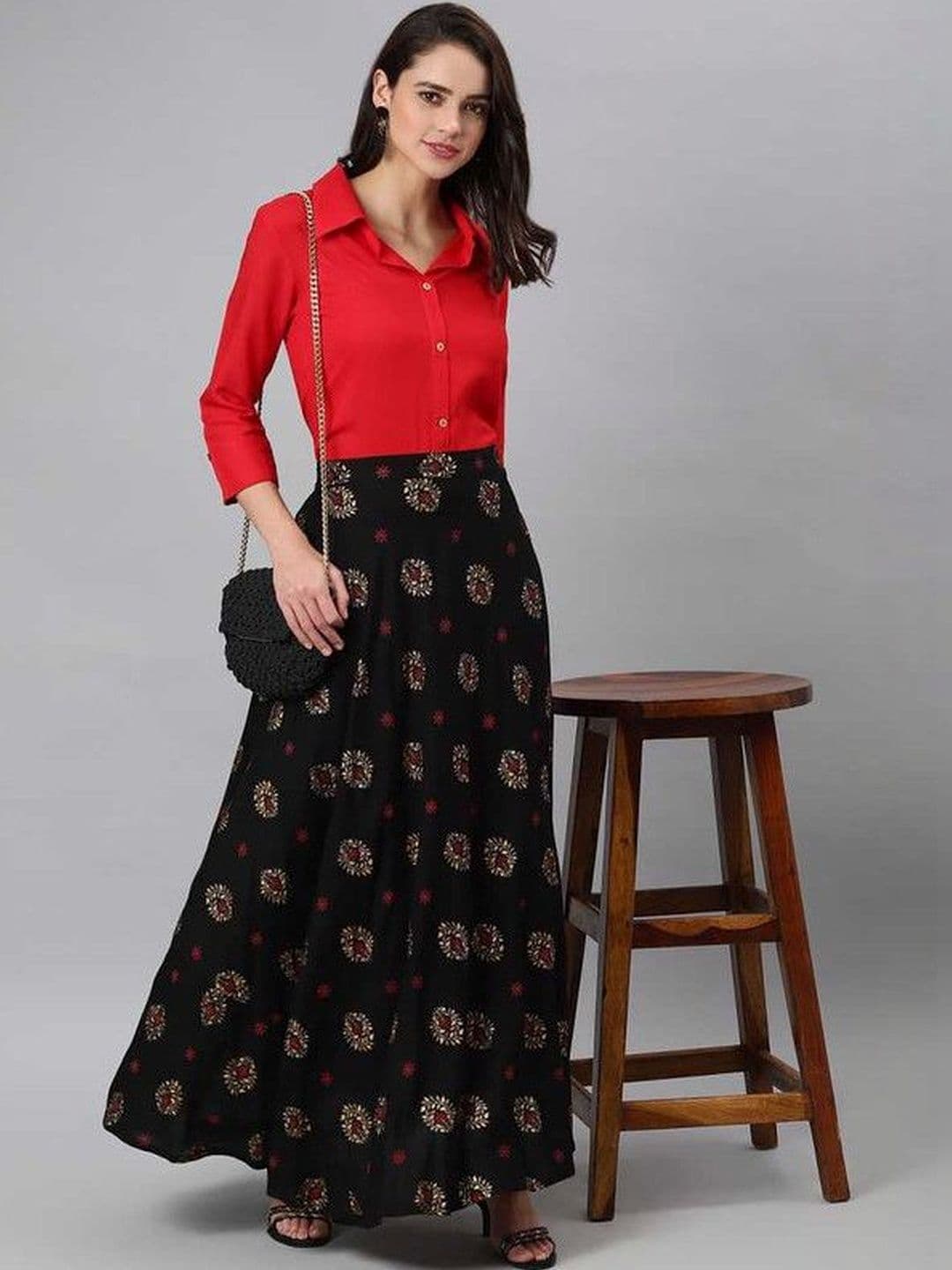 Yashwani Fashion Solid Shirt with Skirt - view 1
