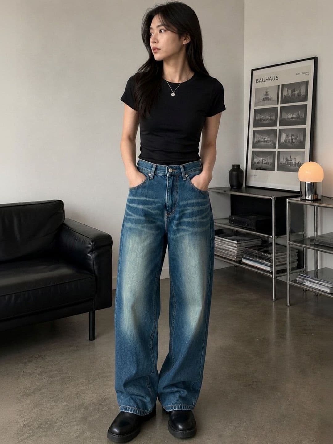 Line out line Women High-Rise Light Fade Cotton Jeans - view 1