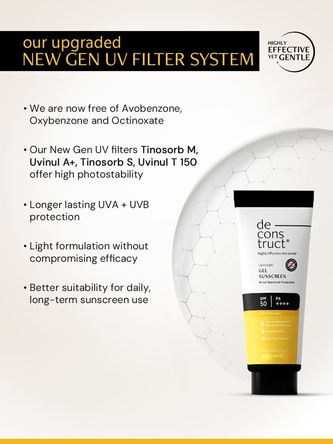 deconstruct Gel Sunscreen SPF 50 PA++++ -100% Photostable-Lightweight In-Vivo Tested 80g thumbnail 6