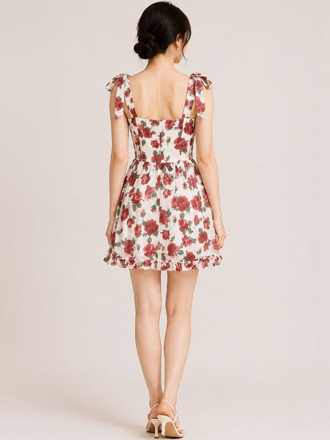 DressBerry Floral Print Ruffled A-Line Mini Dress thumbnail 3